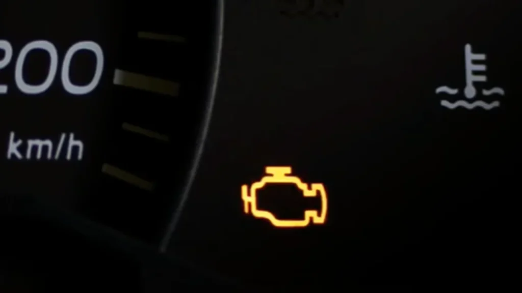 BMW Check Engine Light illuminated on a dashboard