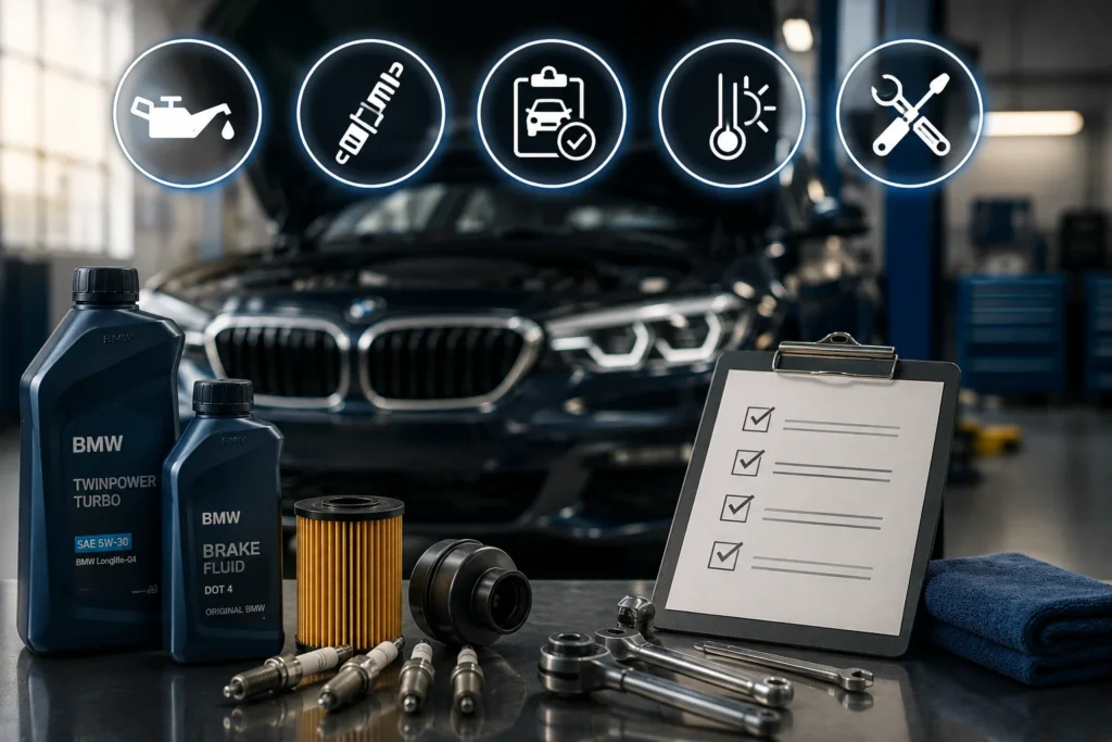 Maintenance parts and checklist for preventing a BMW Check Engine Light