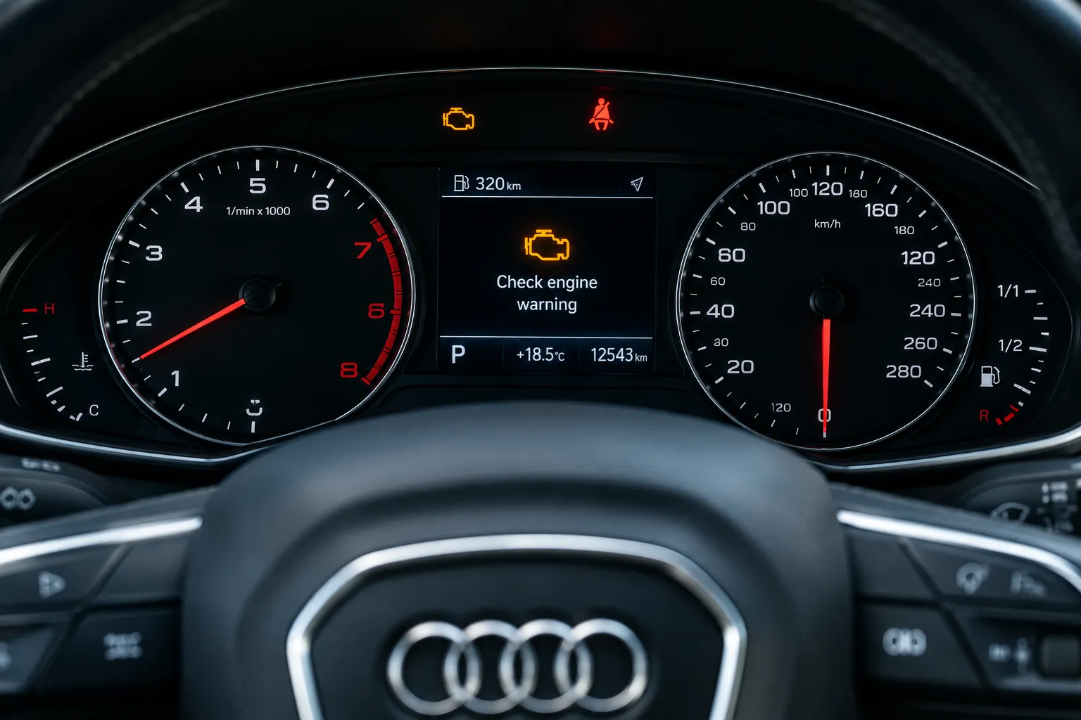 Audi check engine light warning