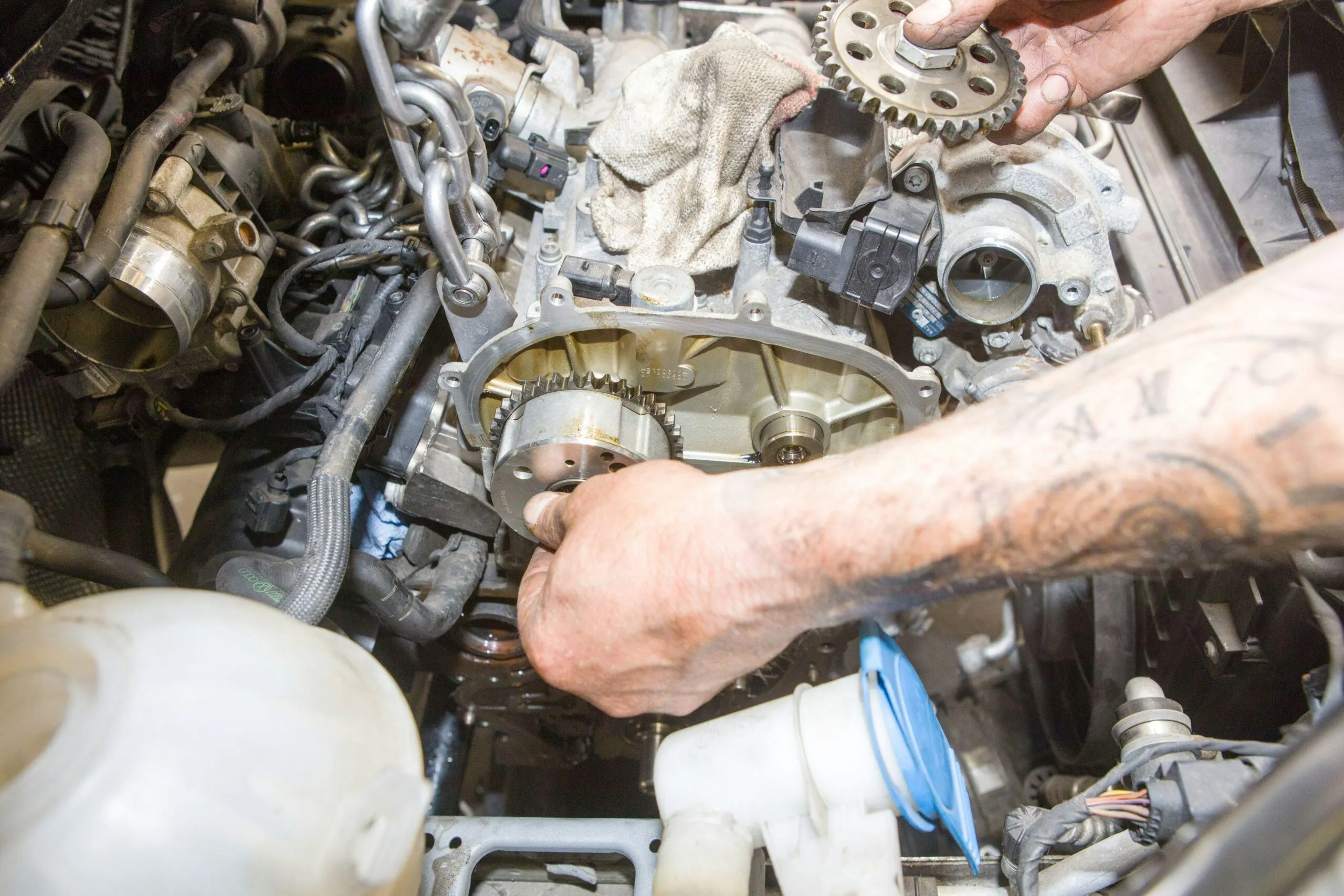 Volkswagen water pump and timing chain repair
